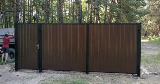 Купить распашные ворота из профнастила Прокопьевск, цена от 2777 руб.
